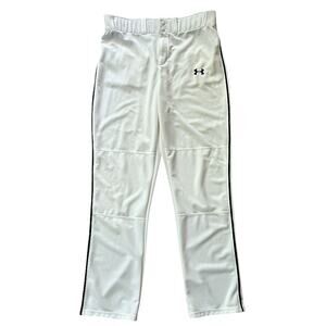 Under Armour Utility Relaxed Piped White Baseball Pants Men's Large
